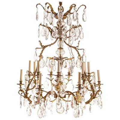 French Gilt Bronze and Cut-Glass 14-Light Chandelier, 19th Century-MBH-1032069