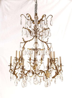 French Gilt Bronze and Cut-Glass 14-Light Chandelier, 19th Century-MBH-1032069