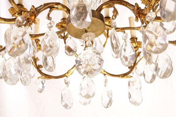 French Gilt Bronze and Cut Glass 14-Light Chandelier, 19th Century-MBH-1032641