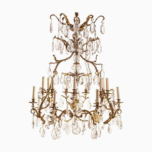 French Gilt Bronze and Cut Glass 14-Light Chandelier, 19th Century-MBH-1032641