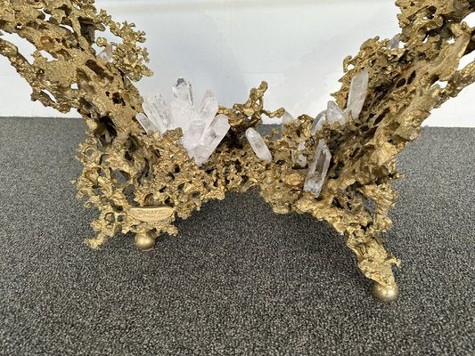 French Gilt Bronze and Quartz Stone Coffee Table by Boeltz, 1970s-FUE-1735180