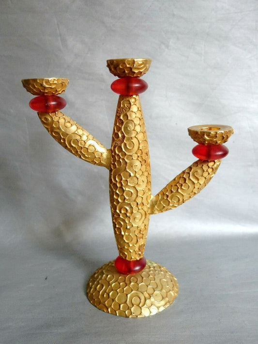 French Gilt Bronze Candleholder by Richard Lauret for Fondica, 1990s