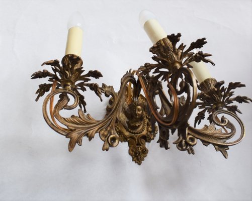 French Gilt Bronze Rococo Style Sconces, 1920s, Set of 2-VA-875874