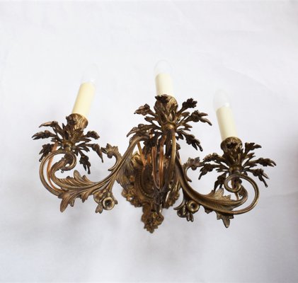 French Gilt Bronze Rococo Style Sconces, 1920s, Set of 2-VA-875874