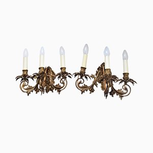 French Gilt Bronze Rococo Style Sconces, 1920s, Set of 2-VA-875874