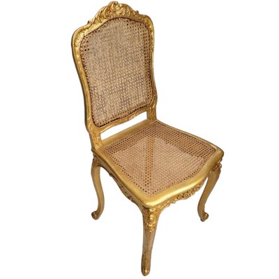 French Giltwood Chairs with Backup and Grid Seat, Set of 2-TCS-1779635