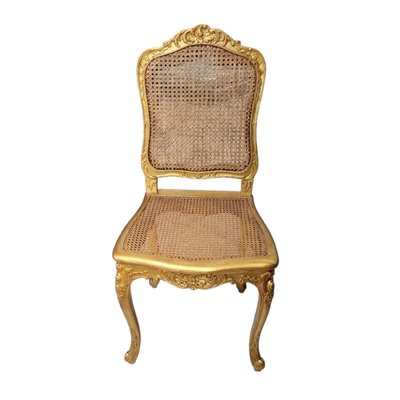 French Giltwood Chairs with Backup and Grid Seat, Set of 2-TCS-1779635