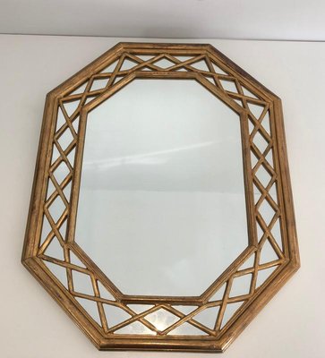 French Giltwood Octogonal Glazing Mirror, 1970s-BA-762678