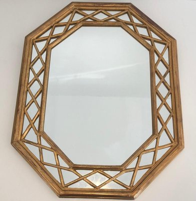 French Giltwood Octogonal Glazing Mirror, 1970s-BA-762678