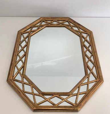 French Giltwood Octogonal Glazing Mirror, 1970s-BA-762678