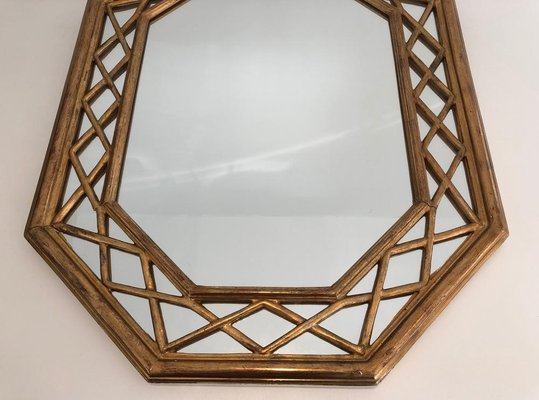 French Giltwood Octogonal Glazing Mirror, 1970s-BA-762678