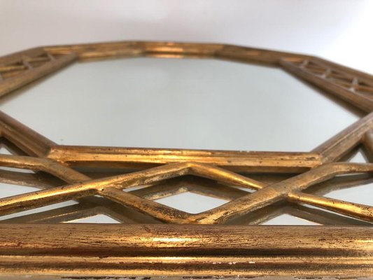 French Giltwood Octogonal Glazing Mirror, 1970s-BA-762678