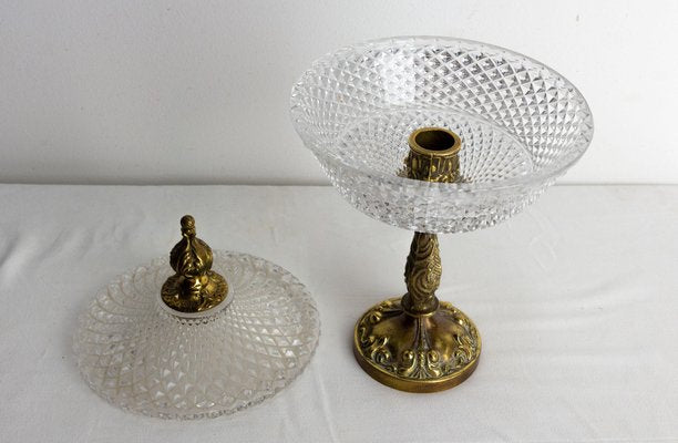 French Glass and Brass Vide-Poche, 1960s-RIU-1377601