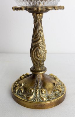 French Glass and Brass Vide-Poche, 1960s-RIU-1377601