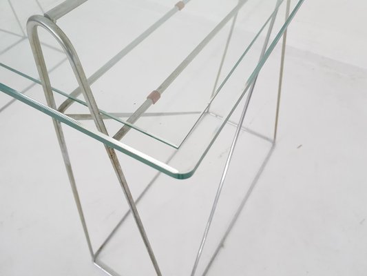 French Glass and Metal Desk, 1970s-ZO-1779746