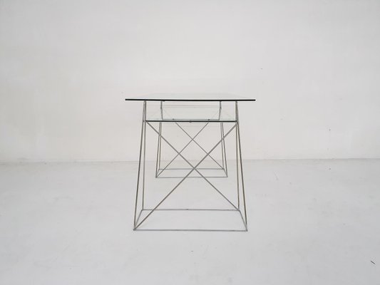 French Glass and Metal Desk, 1970s-ZO-1779746