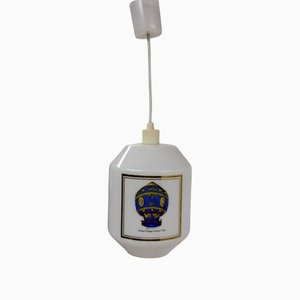 French Glass Ceiling Pendant Depicting Three Hot Air Balloons, Mid-20th Century-RIU-1263687