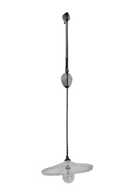 French Glass Counterweight Ceiling Pendant, Early 20th Century-RIU-1263683