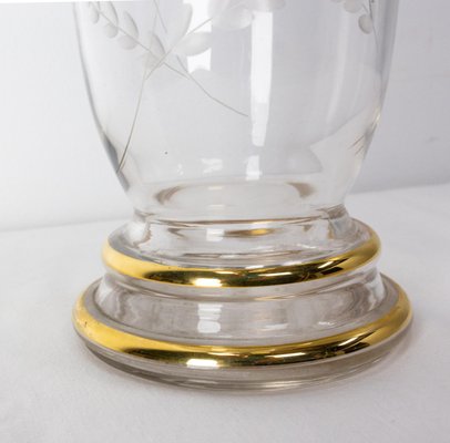 French Glass Golden Neck and Base Vase, 1960s-RIU-1394190