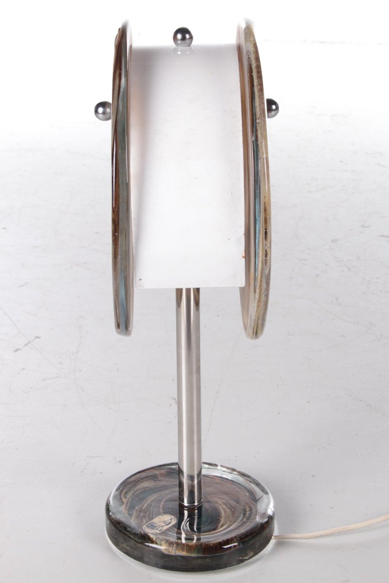 French Glass Table Lamp by Jean-Pierre Alary France for Verrerie Dart Degué