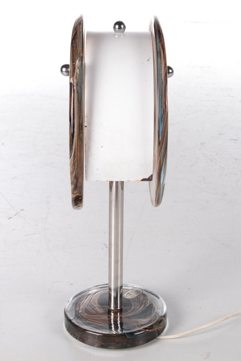 French Glass Table Lamp by Jean-Pierre Alary France for Verrerie Dart Degué