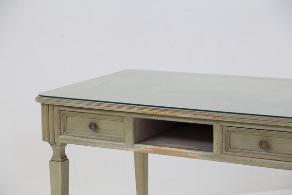 French Glass, Wood and Brass Rustic Desk, 1890s-RCE-1406339