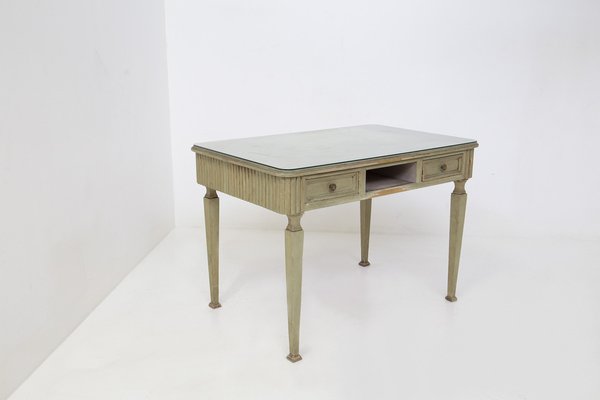 French Glass, Wood and Brass Rustic Desk, 1890s-RCE-1406339