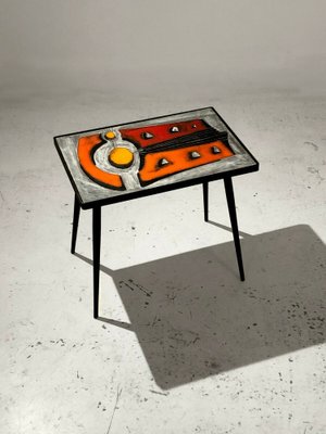 French Glazed Ceramic Coffee Table by Jean & Robert Cloutier, Vallauris, 1950s-NLF-1338468