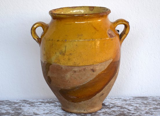 French Glazed Pottery Confit Pot, 1800s-BTG-1707108