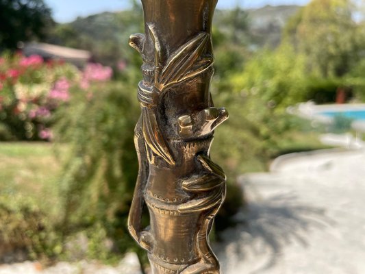 French Gold-Coloured Lamp in Brass and Faux Bamboo, 1940-UR-1326512