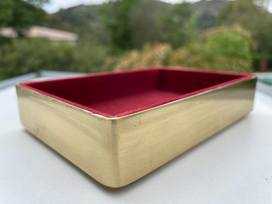 French Golden Box in Brass with Anchor Pattern, 1970-UR-1290023