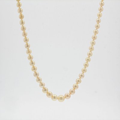 French Golden Falling Cultured Pearl Necklace, 1950s-OLU-981472