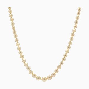 French Golden Falling Cultured Pearl Necklace, 1950s-OLU-981472