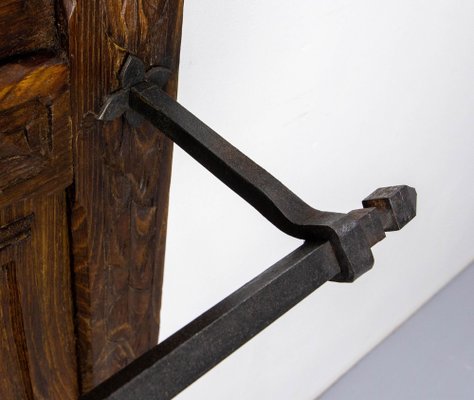 French Gothic Coat Rack in Chestnut with Mirror, 1890s-RIU-1769214