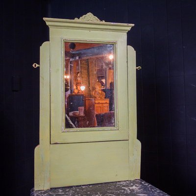 French Green Brocante Mirror Table with Marble Sheet-IA-1412554