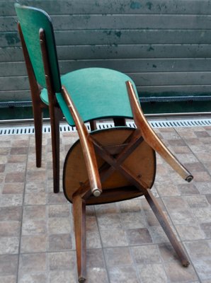 French Green Leather Chairs, Set of 2-ROJ-950018