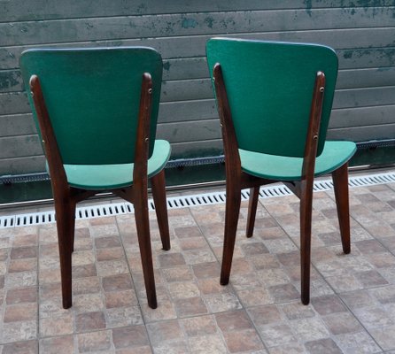 French Green Leather Chairs, Set of 2-ROJ-950018