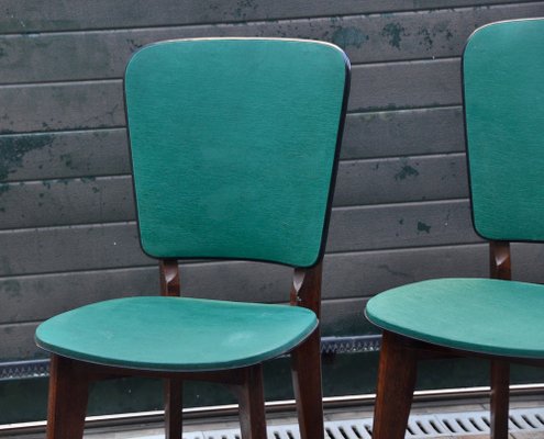 French Green Leather Chairs, Set of 2-ROJ-950018