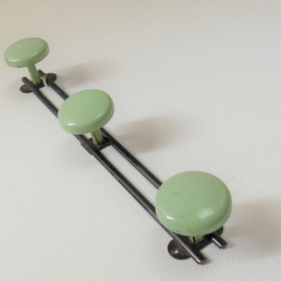 French Green Metal Coat Rack, 1950s-WK-1057279