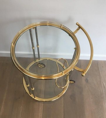 French Gunmetal and Gilt Drinks Trolley, 1970s-BA-658472