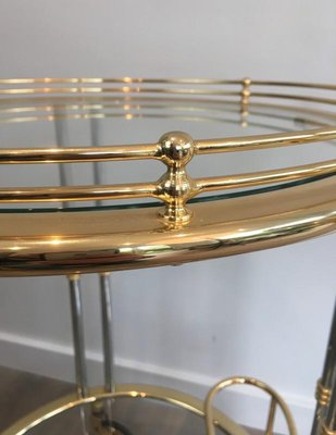 French Gunmetal and Gilt Drinks Trolley, 1970s-BA-658472