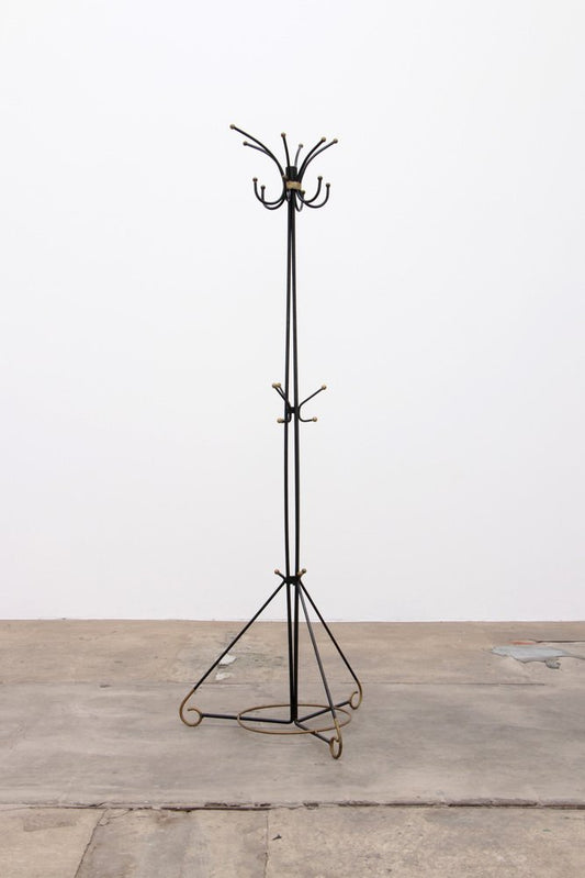 French Hand-Forged Iron Coat Rack attributed to Jean Royere, 1960s