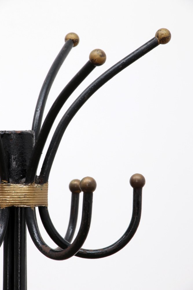 French Hand-Forged Iron Coat Rack attributed to Jean Royere, 1960s