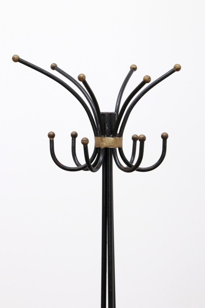 French Hand-Forged Iron Coat Rack attributed to Jean Royere, 1960s