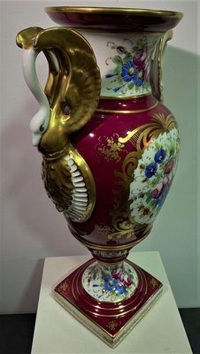 French Hand-Painted Amphora-Shaped Vase, 1950s-IKW-805732