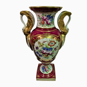 French Hand-Painted Amphora-Shaped Vase, 1950s-IKW-805732