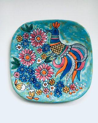 French Hand-Painted Art Pottery Charger Dish by Marjatta Taburet Quimper, 1960s-RQV-906028