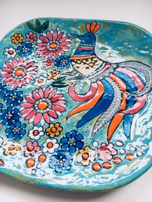 French Hand-Painted Art Pottery Charger Dish by Marjatta Taburet Quimper, 1960s-RQV-906028