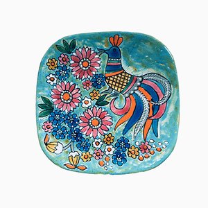 French Hand-Painted Art Pottery Charger Dish by Marjatta Taburet Quimper, 1960s-RQV-906028