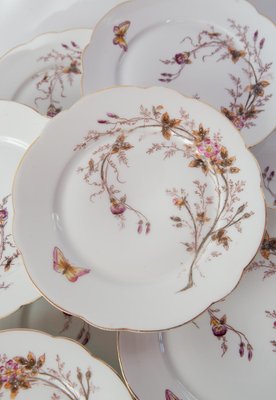 French Hand-Painted Dessert Plates, Set of 12-JWI-1794557